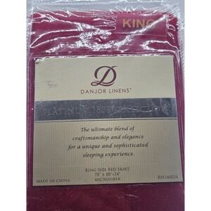 Danjor Linens Platinum 1800 Collection king Size Bed Skirt New  Burgundy